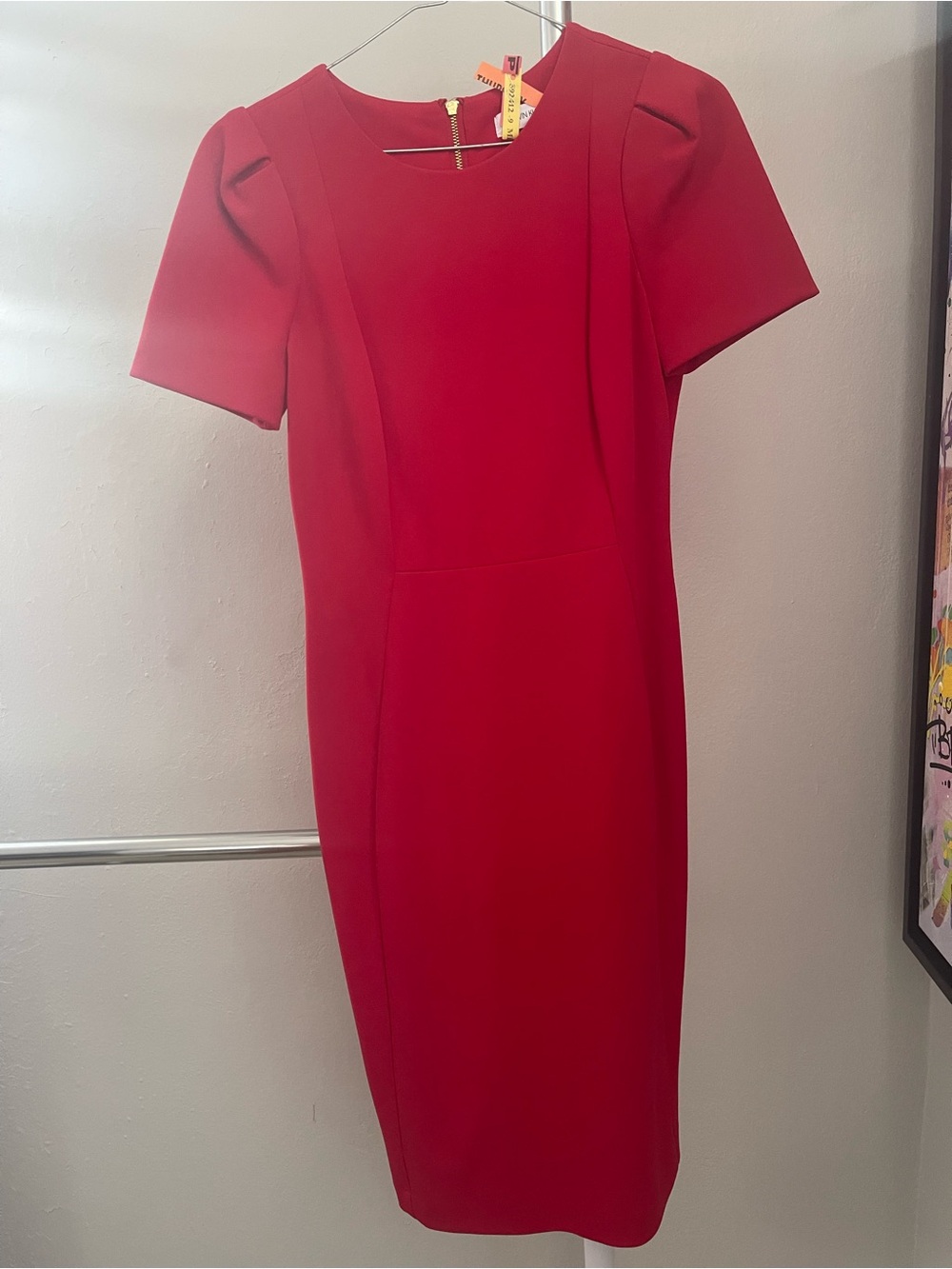 Calvin Klein Red Midi Sheath Dress